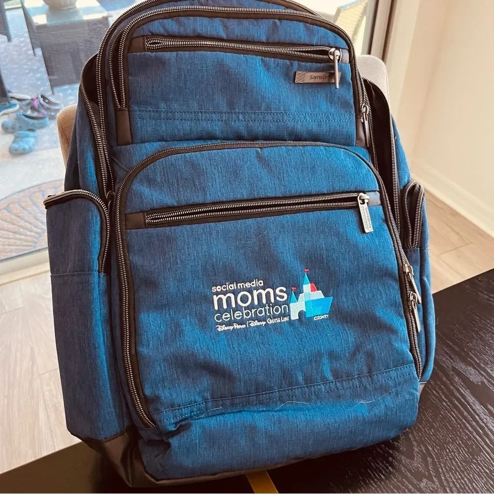 Samsonite Travel Laptop Backpack Branded for Disney Blue EUC